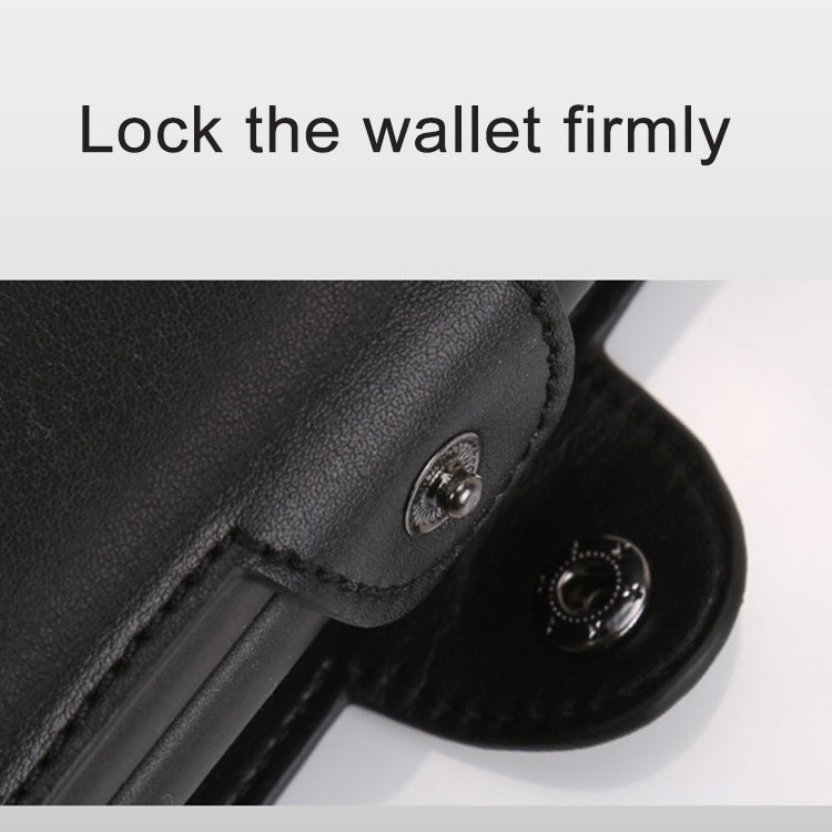 X-7 Antimagnetic RFID  Multi-functional Aluminum Crazy Horse Texture Leather Card Bag Wallet(Coffee)