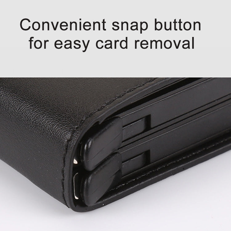 X-7 Antimagnetic RFID  Multi-functional Aluminum Crazy Horse Texture Leather Card Bag Wallet(Coffee)