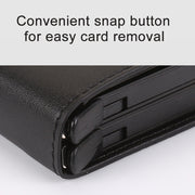 X-7 Antimagnetic RFID  Multi-functional Aluminum Crazy Horse Texture Leather Card Bag Wallet(Coffee)