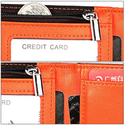 9606 Cowhide Leather Anti-magnetic RFID Multiple Card Slots Wallet for Men, with Zipper Bag(Black)