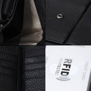 Genuine Cowhide Leather 3-folding Card Holder Wallet RFID Blocking Card Bag Protect Case for Men, Size: 13*10.2*2.5cm(Brown)