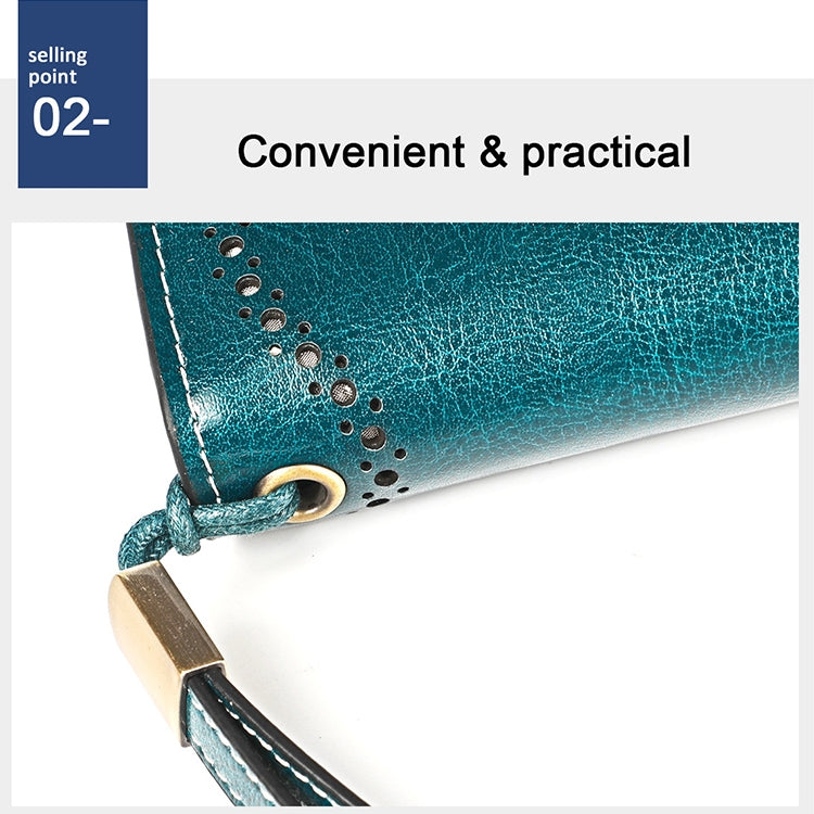3526 Vintage Oil Wax Texture Large Capacity Long Multi-function Anti-magnetic RFID Wallet Clutch for Ladies (Brown)
