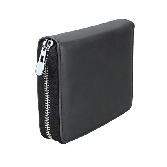 Antimagnetic RFID Multi-functional Genuine Leather Card Package(Black)