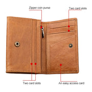 KB171 Antimagnetic RFID Crazy Horse Texture Leather Card Holder Wallet for Men and Women(Black)
