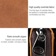 3577 Antimagnetic RFID Men and Women Crazy Horse Texture Leather Zipper Wallet (Red)