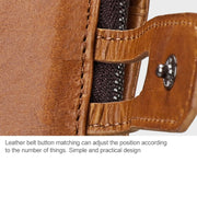 3577 Antimagnetic RFID Men and Women Crazy Horse Texture Leather Zipper Wallet (Red)