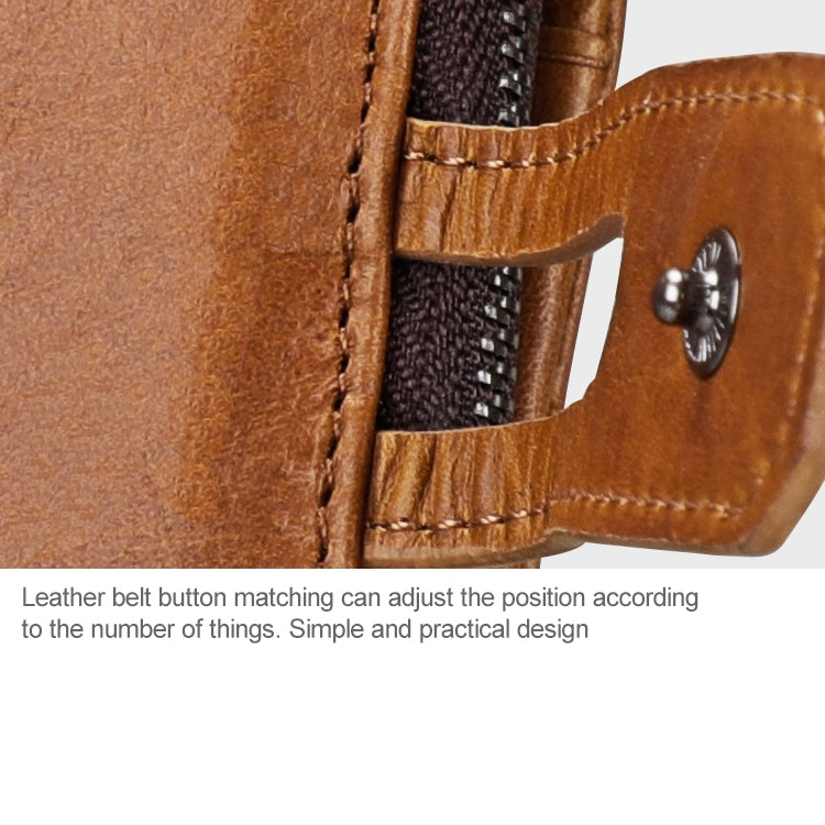 3577 Antimagnetic RFID Men and Women Crazy Horse Texture Leather Zipper Wallet (Red)