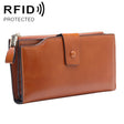 8236 Antimagnetic RFID Multi-function Oil Wax Leather Lady Wallet Large-capacity Purse (Yellow) - Antimagnetic RFID Package by PMC TechLife | Online Shopping South Africa | PMC TechLife | Buy Now Pay Later Mobicred