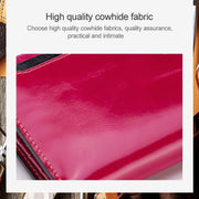 8239 Antimagnetic RFID Multi-function Leather Lady Wallet Large-capacity Purse with Detachable Card Holder(Rose Red)