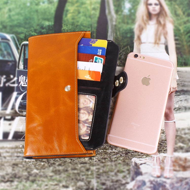 8239 Antimagnetic RFID Multi-function Leather Lady Wallet Large-capacity Purse with Detachable Card Holder(Rose Red)