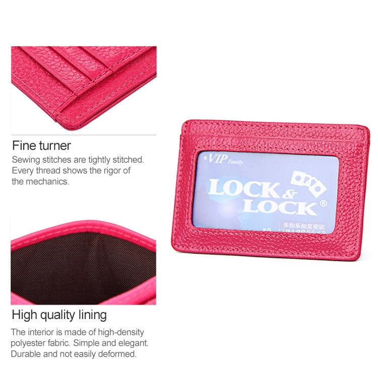 KB37 Antimagnetic RFID Litchi Texture Leather Card Holder Wallet Billfold for Men and Women (Pink)