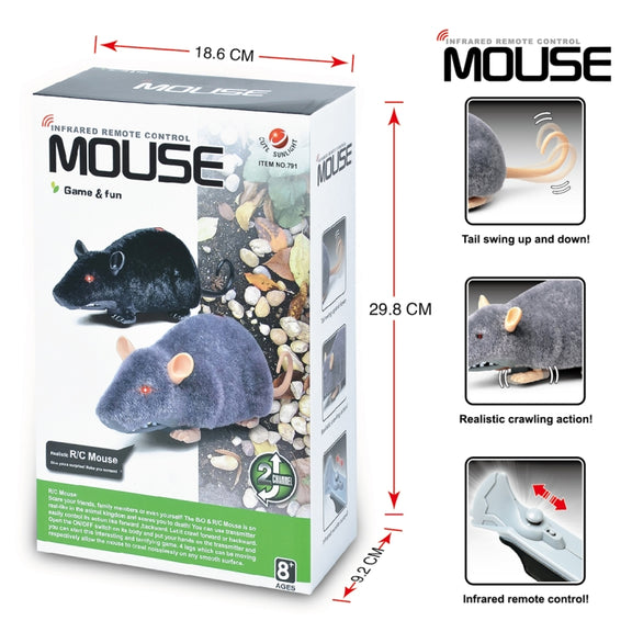Remote Control Infrared Realistic RC Mouse Toy, Random Color Delivery