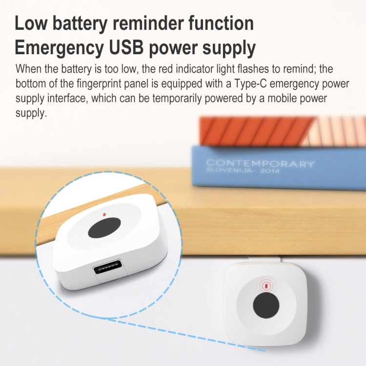 Original Xiaomi Youpin ZNGS06YSB YEELOCK Smart Fingerprint Drawer Cabinet Lock(White)