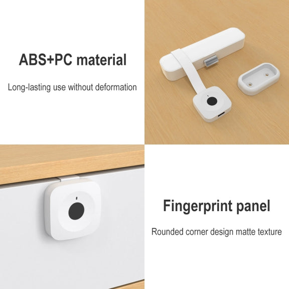 Original Xiaomi Youpin ZNGS06YSB YEELOCK Smart Fingerprint Drawer Cabinet Lock(White)