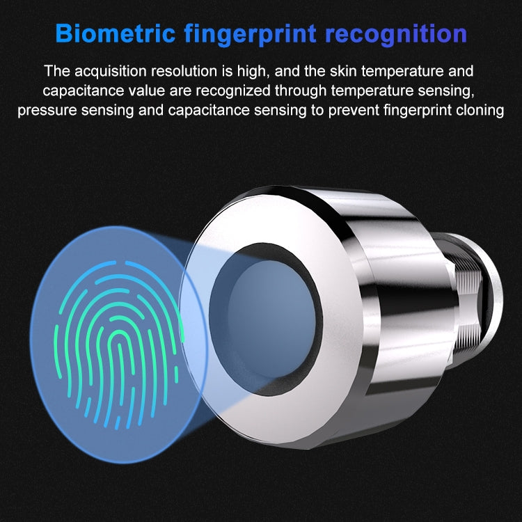 T21FB Micro USB Charging Zinc Alloy Smart Fingerprint + Bluetooth Single Open Drawer Lock File Cabinet Lock