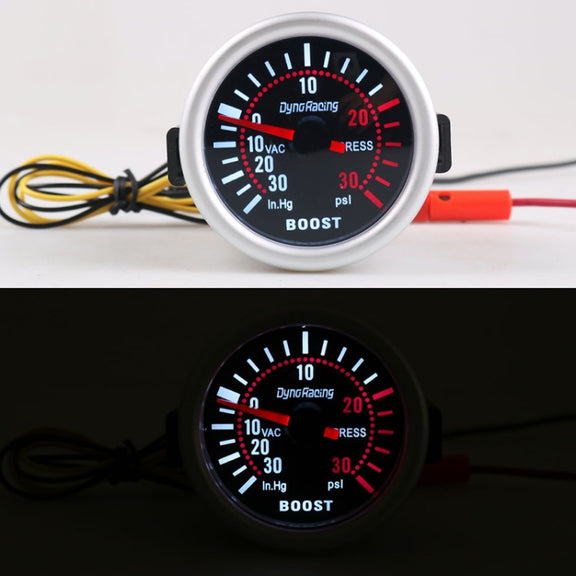 52mm 12V Universal Car Modified LED White Light Turbo Boost Gauge