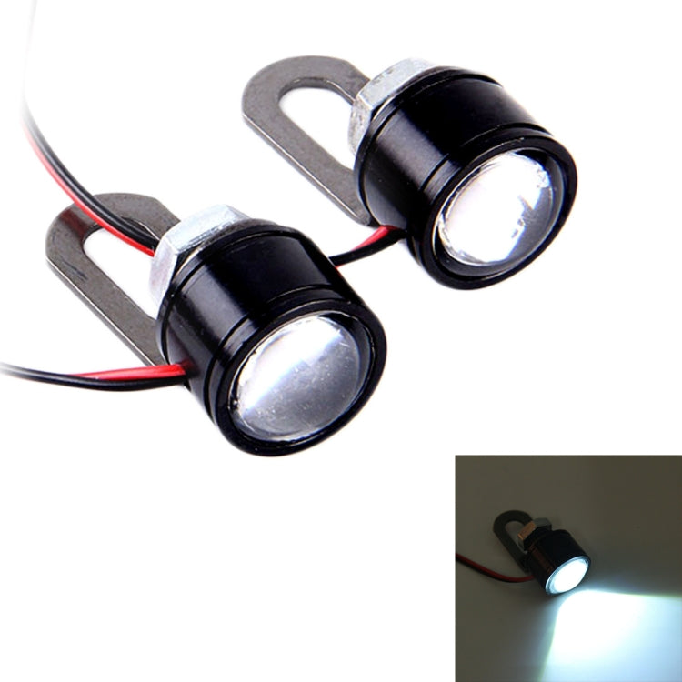 2 PCS 12V 3W  White Light Eagle Eyes LED Strobe Light For Motorcycle ���Wire Length: 90cm