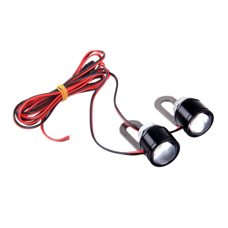 2 PCS 12V 3W  White Light Eagle Eyes LED Strobe Light For Motorcycle ���Wire Length: 90cm