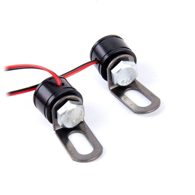2 PCS 12V 3W  White Light Eagle Eyes LED Strobe Light For Motorcycle ���Wire Length: 90cm