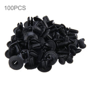 100 PCS Hole Plastic Rivets Fastener Push Clips(Black)