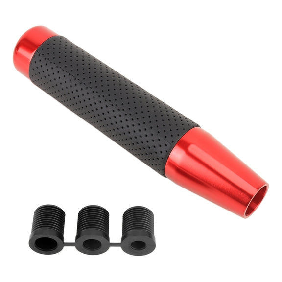 Metal Leather Long Column Car Shift Knob, Size: 18x3.3cm (Red)