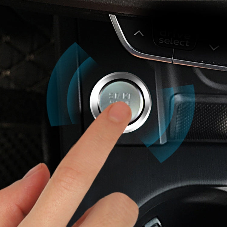 Car Engine Start Key Push Button Ring Trim Aluminum Alloy Sticker Decoration for Audi(Silver)