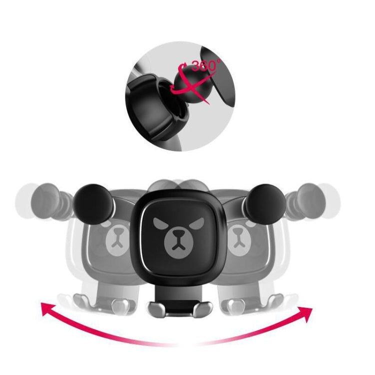 Big Eyes Pattern Gravity Cartoon Air Vent Car Mount Phone Holder(Black)