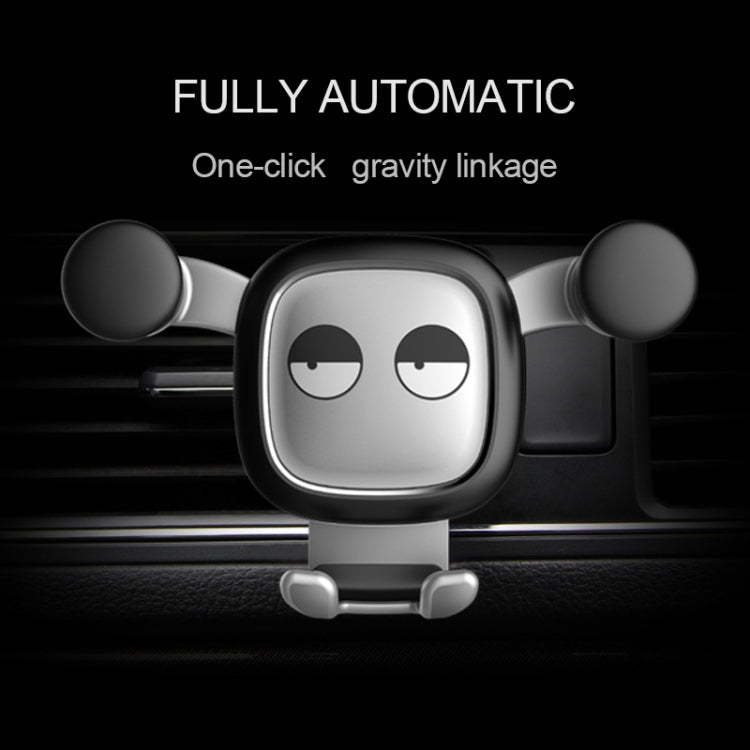 Big Eyes Pattern Gravity Cartoon Air Vent Car Mount Phone Holder(Silver)