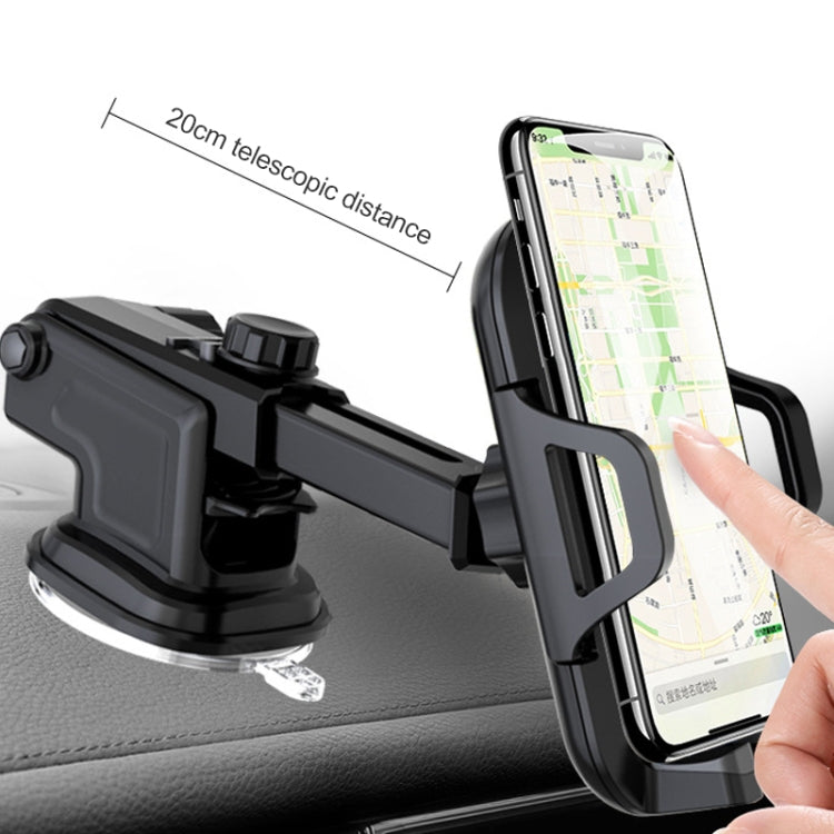 Multi-function Vehicle Navigation Frame Suction Cup Car Mount Phone Holder(Black)