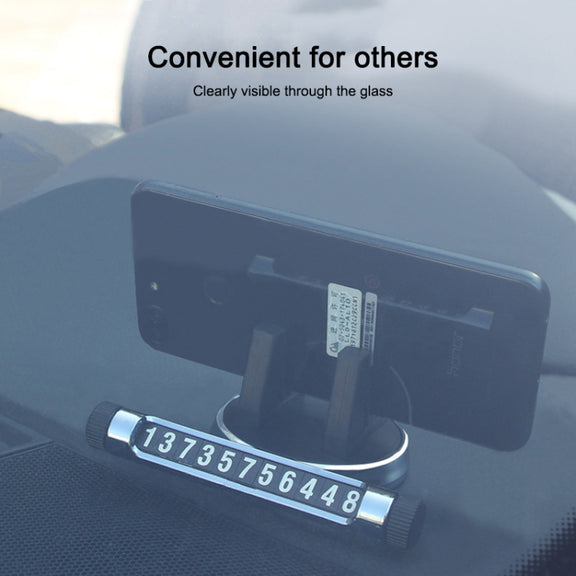 Multi-function Car Instrument Panel Mobile Phone Holder Temporary Parking Card(Black)