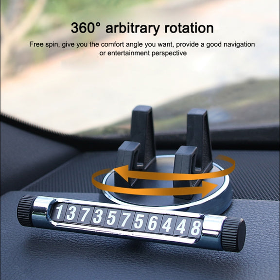Multi-function Car Instrument Panel Mobile Phone Holder Temporary Parking Card(Red)