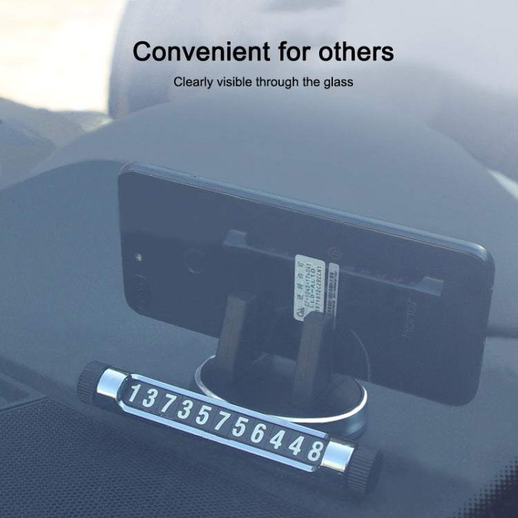 Multi-function Car Instrument Panel Mobile Phone Holder Temporary Parking Card(Red)