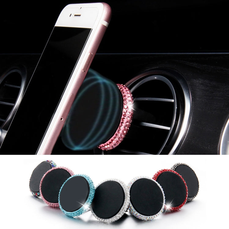 Car Diamond Magnetic Air Outlet Mobile Phone Holder(Pink)