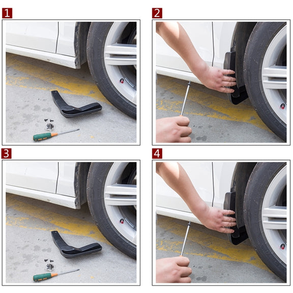 4 PCS Car Auto Semi-Rigid PVC Splash Flaps Mudguards Fender Guard for Audi A3 Sedan 2014