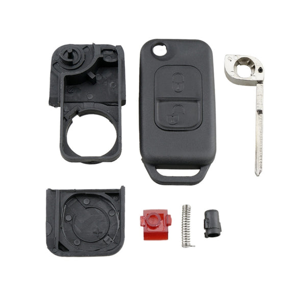 For Mercedes-Benz Car Keys Replacement 2 Buttons Car Key Case with Foldable Key Blade
