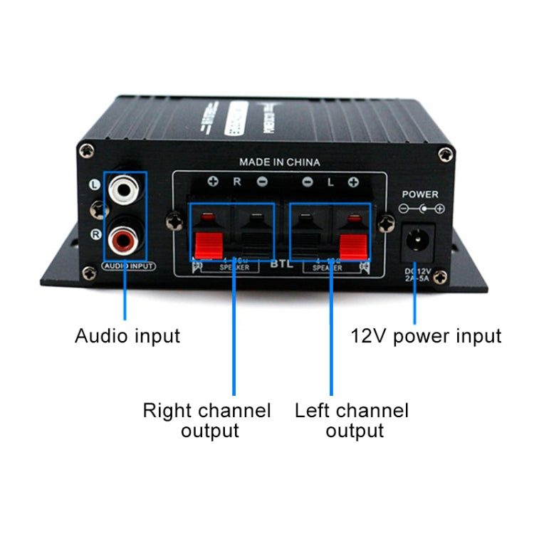 AK170 Car Mini HIFI Amplifier Audio DC 12V