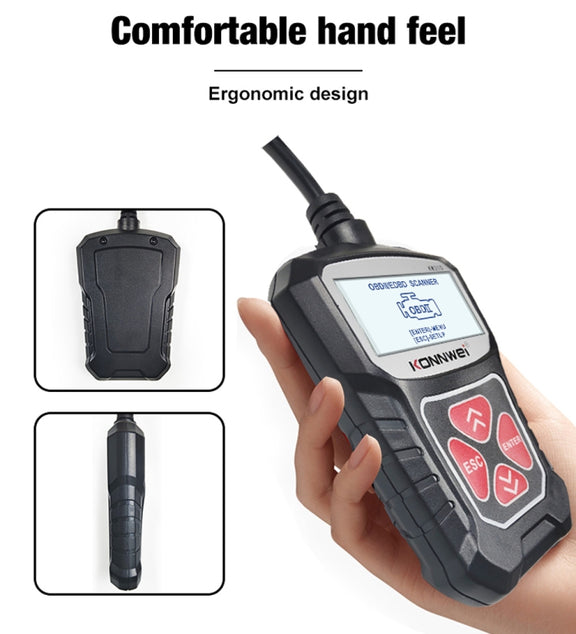 KONNWEI KW310 OBD Car Fault Detector Code Reader ELM327 OBD2 Scanner Diagnostic Tool(Black)