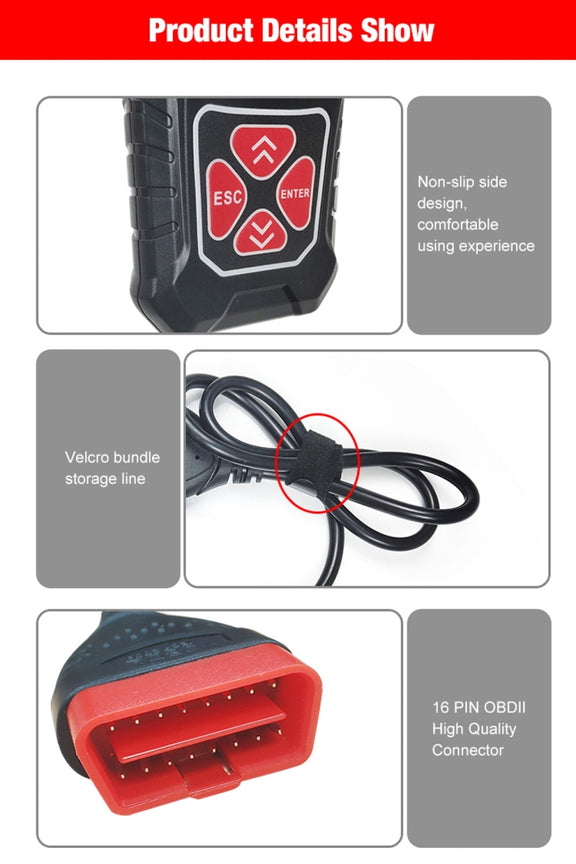 KONNWEI KW310 OBD Car Fault Detector Code Reader ELM327 OBD2 Scanner Diagnostic Tool(Black)