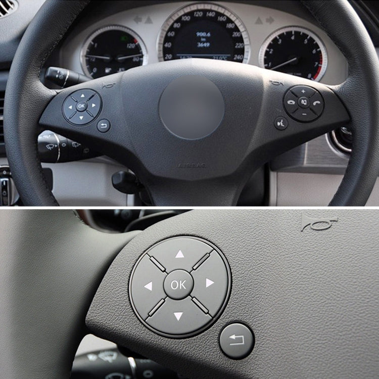 Car Right Side Steering Wheel Switch Buttons Panel for Mercedes-Benz W204 2007-2014, Left Driving(Black)