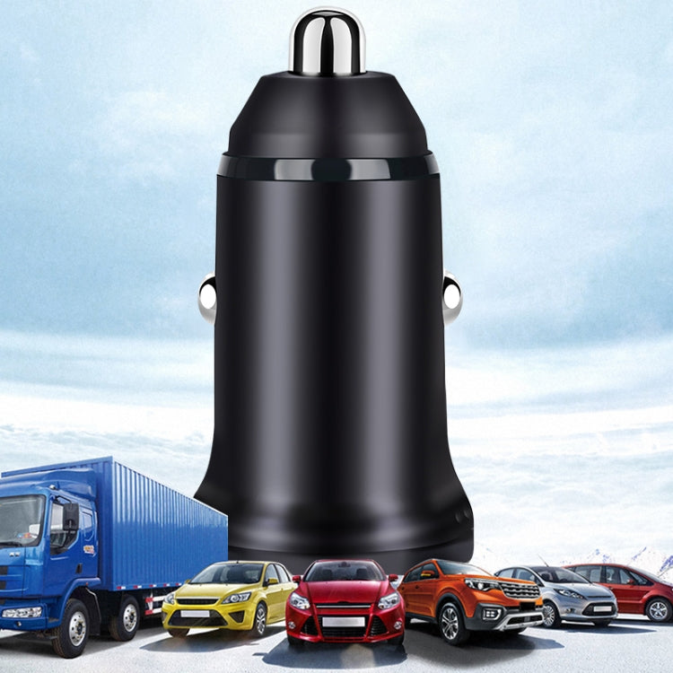 PD 20W USB-C / Type-C + QC 3.0 USB Interface Fast Charging Car Charger (Black)