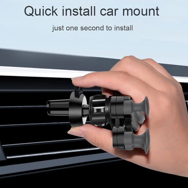 Car Air Outlet Six-claw Gravity Mobile Phone Holder Bracket (Silver)