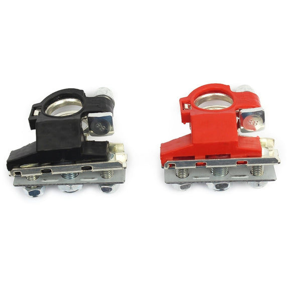 FOXSUR 1 Pair Car Automotive Battery Wire Cable Terminals Clamp Connectors Kit