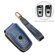 Hallmo Car Cowhide Leather Key Protective Cover Key Case for Old BMW(Brown)