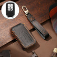 Hallmo Car Cowhide Leather Key Protective Cover Key Case for Honda Civic / Accord 4-button(Black) - Car Key Cases by Hallmo | Online Shopping South Africa | PMC TechLife | Buy Now Pay Later Mobicred