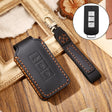 Hallmo Car Cowhide Leather Key Protective Cover Key Case for Mitsubishi Outlander(Black) - Car Key Cases by Hallmo | Online Shopping South Africa | PMC TechLife | Buy Now Pay Later Mobicred