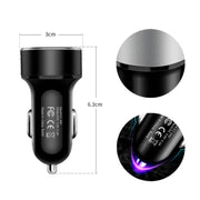 JMG-C016A 5 PCS 5V 3.1A Car Dual USB Charger with LED Display(Silver)