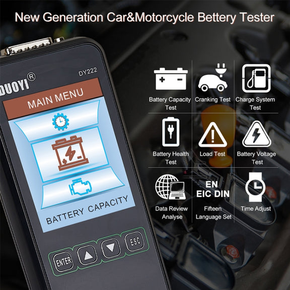 DUOYI DY222 Car 12V / 24V Battery Tester