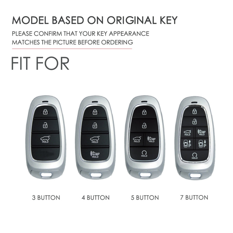 Hallmo Car Cowhide Leather Key Protective Cover Key Case for Hyundai 3-button(Brown)