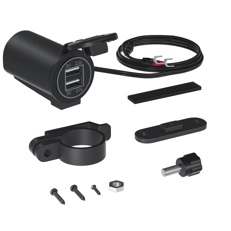 ZH-526I1 Car / Motorcycle 4.2A Dual USB Port Car Charger(Blue Light)