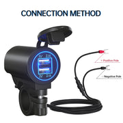 ZH-526I1 Car / Motorcycle 4.2A Dual USB Port Car Charger(Blue Light)